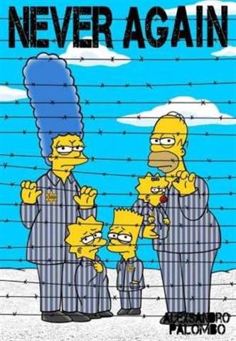 «Los Simpson», como prisioneros de Auschwitz