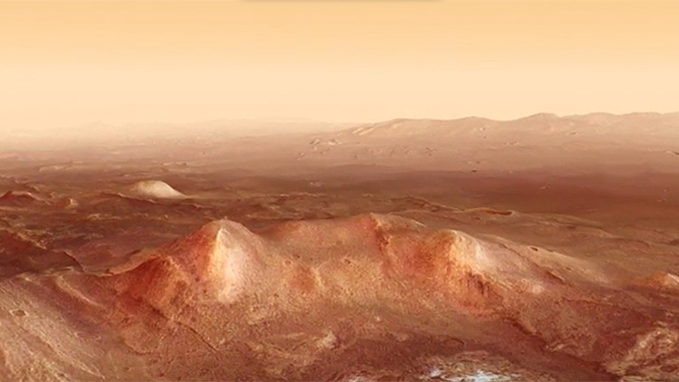Impactante simulación de vuelo sobre la escarpada superficie de Marte